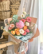 Bó Hoa Cúc Mẫu Đơn Mix Tone Hồng - belovedbeyond.com