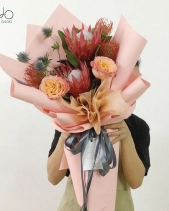 Bó Thảo Đường Mix Tone Đỏ Cam - belovedbeyond.com