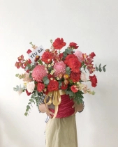 Hộp Vải Mix Cúc Mẫu Đơn Tone Đỏ - belovedbeyond.com