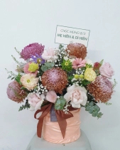 Hộp Vải Mix Cúc Mẫu Đơn Tone Nâu - belovedbeyond.com