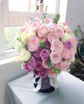 Hộp Vải Mix Hoa Hồng Tone Pastel - belovedbeyond.com