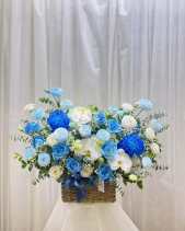 Giỏ Hoa Hồng Tone Xanh - belovedbeyond.com