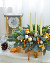 Thông Phối Nến Giáng Sinh - Nến Trắng - belovedbeyond.com