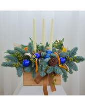 Thông Phối Nến Giáng Sinh - Nến Trắng - Xanh - belovedbeyond.com