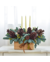 Thông Phối Nến Giáng Sinh - Nến Trắng - Thông Nâu - belovedbeyond.com