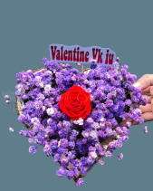 Hộp Hoa Baby Tím Trái Tim - belovedbeyond.com