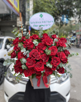 Lẵng Hoa Hồng Đỏ Chúc Mừng - belovedbeyond.com