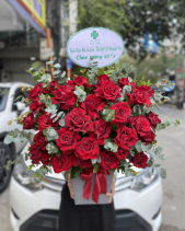 Lẵng Hoa Hồng Đỏ Chúc Mừng - belovedbeyond.com