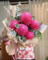 Bó Cúc Mẫu Đơn Hồng 5 Cành - belovedbeyond.com