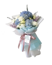 Bó Hoa Tú Cầu Mix Tone Trắng Xanh - belovedbeyond.com