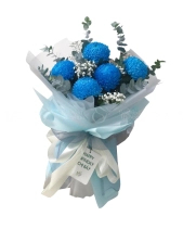 Bó Cúc Mẫu Đơn Tone Xanh Blue - belovedbeyond.com