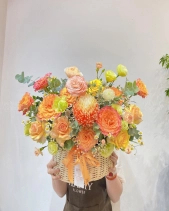 Lẵng Hoa Tone Cam - belovedbeyond.com