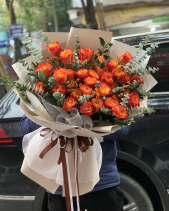 Bó Hoa Hồng Cam Rực Cháy - belovedbeyond.com