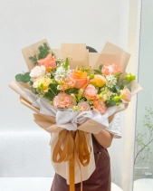 Bó Hoa Tone Cam Mix - belovedbeyond.com