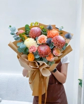 Bó Hoa Tone Nâu Cá Tính - belovedbeyond.com