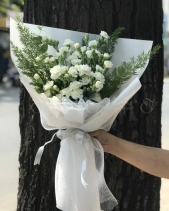 Bó Hoa Cẩm Chướng Trắng - belovedbeyond.com