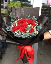 Bó Hoa Hồng Đỏ Mix Baby - belovedbeyond.com