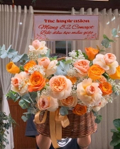Lẵng Hoa Hồng Cam Chúc Mừng - belovedbeyond.com