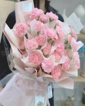 Bó Hoa Cẩm Chướng Tone Hồng Nhẹ Nhàng - belovedbeyond.com