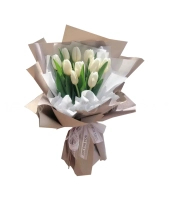 Bó Tulip Trắng Size S - belovedbeyond.com