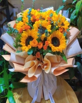Bó Hoa Hướng Dương Chúc Mừng Size M - belovedbeyond.com