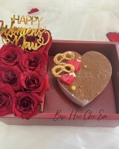 Set Hoa Tươi Và Bánh Kem Trái Tim Chocolate - belovedbeyond.com