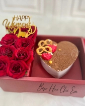 Set Hoa Tươi Và Bánh Kem Trái Tim Chocolate - belovedbeyond.com