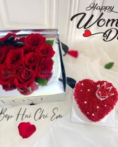 Set Hoa Hồng Đỏ Và Bánh Bento Tim Đỏ - belovedbeyond.com