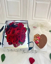 Set Hoa Hồng Đỏ Và Bánh Bento Tim Chocolate - belovedbeyond.com