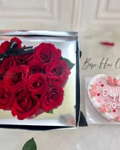 Set Hoa Hồng Đỏ Và Bánh Bento Tim Hồng Pastel - belovedbeyond.com
