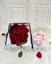 Set Hoa Hồng Đỏ Và Bánh Bento Tim Hồng Pastel - belovedbeyond.com