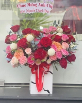 Hộp Hoa Ohara Đỏ - belovedbeyond.com