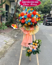 Kệ Hoa Chúc Mừng Tone Cam Xanh Dương - belovedbeyond.com