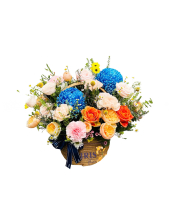 Lẵng Hoa Chúc Mừng Tone Xanh - belovedbeyond.com