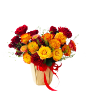 Lẵng Hoa Hồng Cam Đỏ - belovedbeyond.com