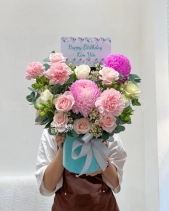 Hộp Hoa Cúc Mẫu Đơn Mix Màu - belovedbeyond.com