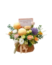 Giỏ Cúc Mẫu Đơn Mix Màu - belovedbeyond.com