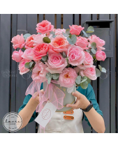 Hộp Hoa Ohara Hồng Mix Hồng Cam London - belovedbeyond.com