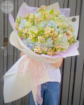 Bó Hoa Cẩm Tú Cầu Mix Thuỷ Tiên Kem - belovedbeyond.com