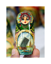 Bộ Búp Bê Nga 5 Lớp 18Cm Saint Petersburg Green - belovedbeyond.com