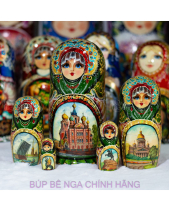 Bộ Búp Bê Nga 5 Lớp 18Cm Saint Petersburg Green - belovedbeyond.com