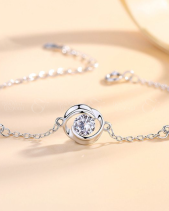 Lắc Tay Bạc Nữ Đính Đá Cz Bông Hoa Hồng_787759 - belovedbeyond.com