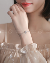 Lắc Tay Bạc Nữ Đính Đá Cz Bông Hoa Hồng_787759 - belovedbeyond.com
