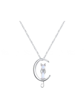 Dây Chuyền Bạc Đính Đá Aurora Mèo Và Trăng_328547 - belovedbeyond.com