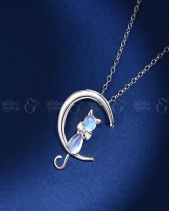 Dây Chuyền Bạc Đính Đá Aurora Mèo Và Trăng_328547 - belovedbeyond.com