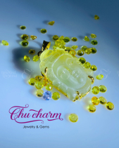 Mặt Phật Chạm Khắc Tay - Đá Citrine Vàng 14K - belovedbeyond.com