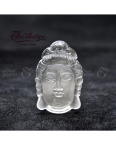 Mặt Phật Chạm Khắc Tay-Đá Thạch Anh Trắng Tự Nhiên - belovedbeyond.com