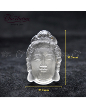 Mặt Phật Chạm Khắc Tay-Đá Thạch Anh Trắng Tự Nhiên - belovedbeyond.com