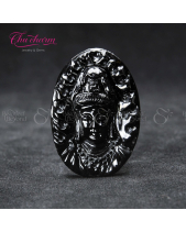 Mặt Phật Đá Thiên Thạch Đen Thiên Nhiên - belovedbeyond.com