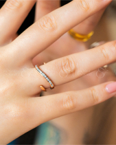 Nhẫn Sóng Vàng Hồng 10K - belovedbeyond.com